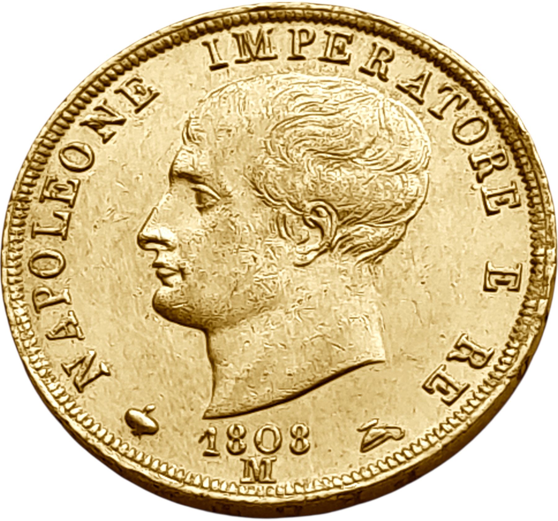 картинка Наполеоновское Королевство Италии. 40 Лир 1808 г. Золото. 12.903 г*0.900 0.3733 oz. от магазина Одежда+