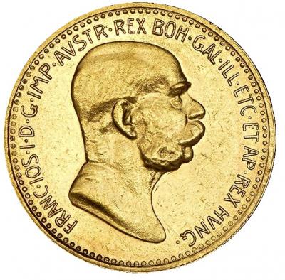 картинка 10 крон, 1909 г. Австрия. Франц Иосиф I. Au 3.05 г. от магазина Одежда+