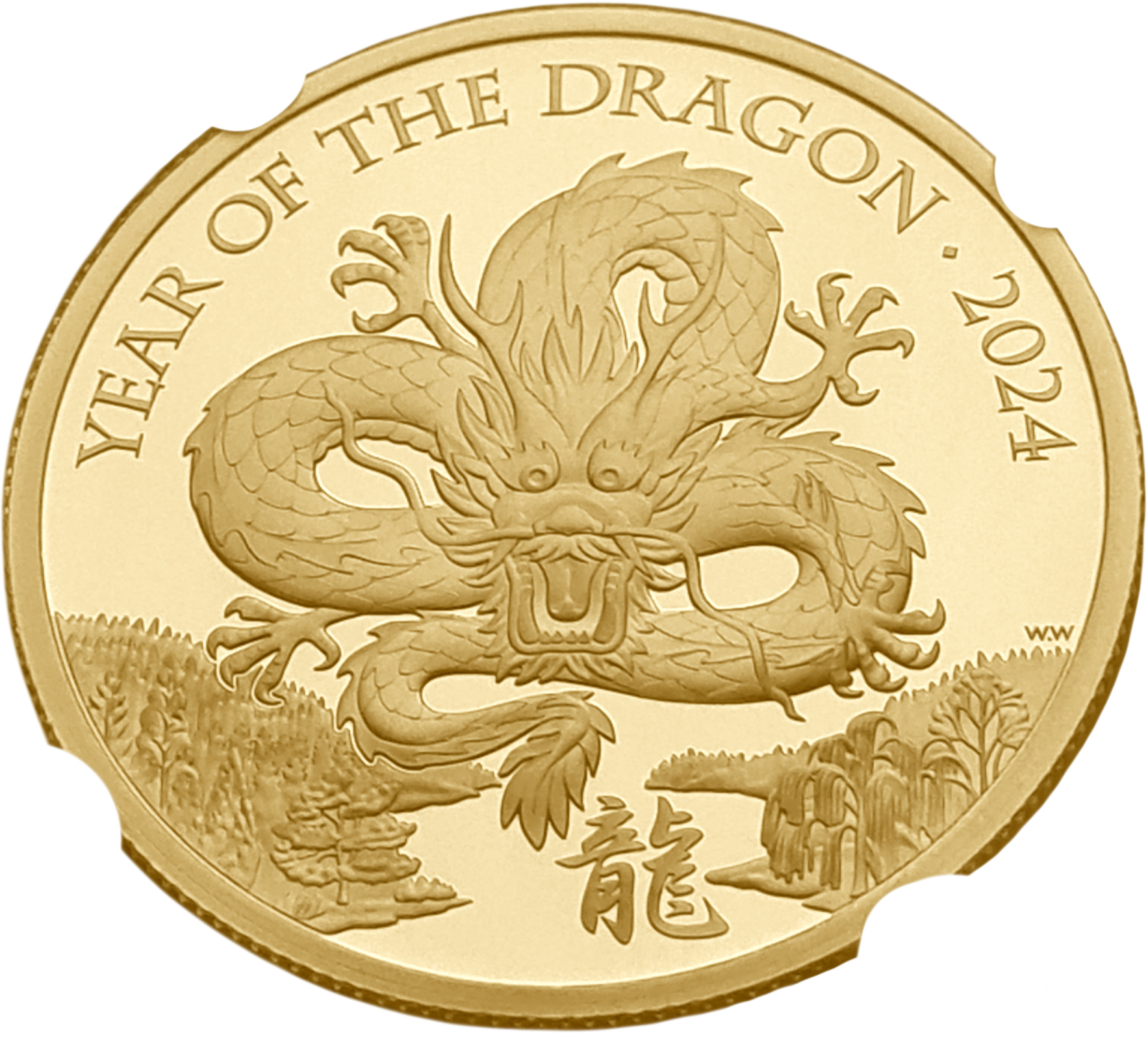 картинка Великобритания. 100 Фунтов 2024г. Золото 31.21 г*0.9999 1.0033 oz. Пруф! СЛАБ NGC PF 70 ULTRA CAMEO! Год Дракона! от магазина Одежда+