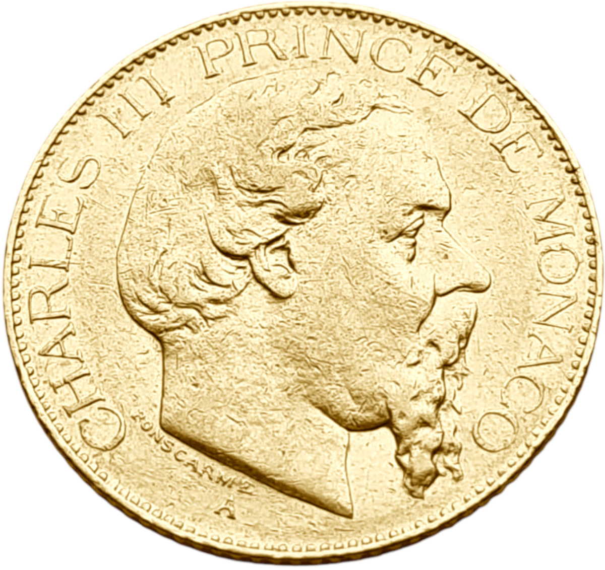 картинка Монако. 20 Франков 1879 г. Золото. 6.45 г*0.900 0.1866 oz. от магазина Одежда+