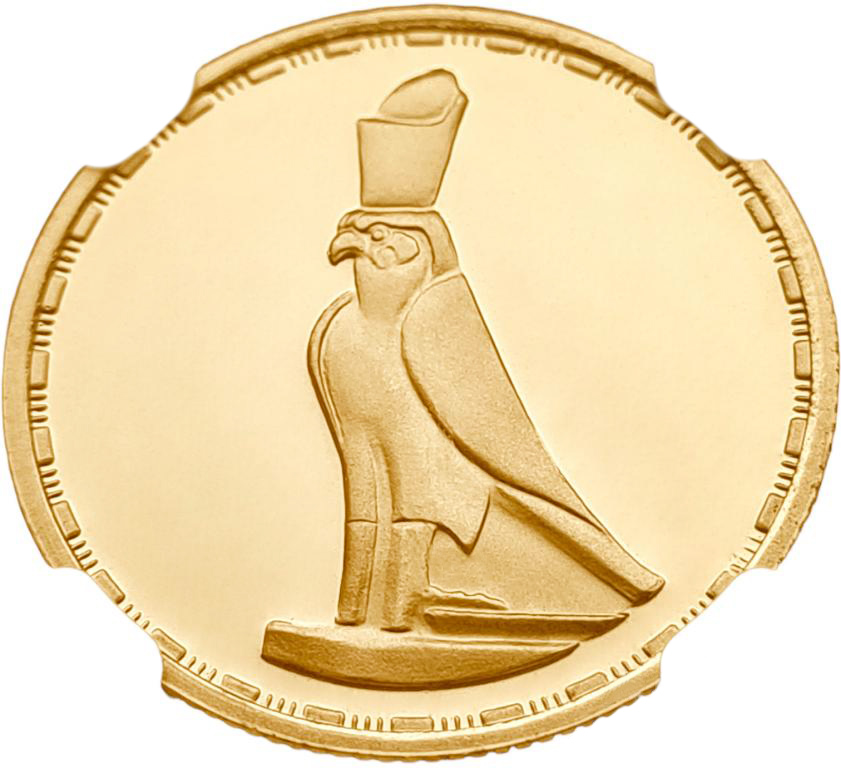 картинка Египет. 50 Фунтов 1994(1415) г. Золото. 8.5 г*0.900 0.246 oz. Бог Гор! СЛАБ NGC PF 69 ULTRA CAMEO! от магазина Одежда+