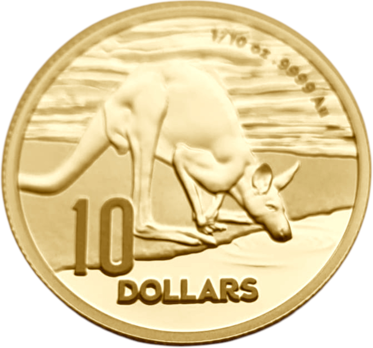 картинка Австралия. 10 Долларов 2024г. Золото 3.11г*0.9999 0.1 oz. Кенгуру! Жизнь в Пустыне! Пруф! от магазина Одежда+