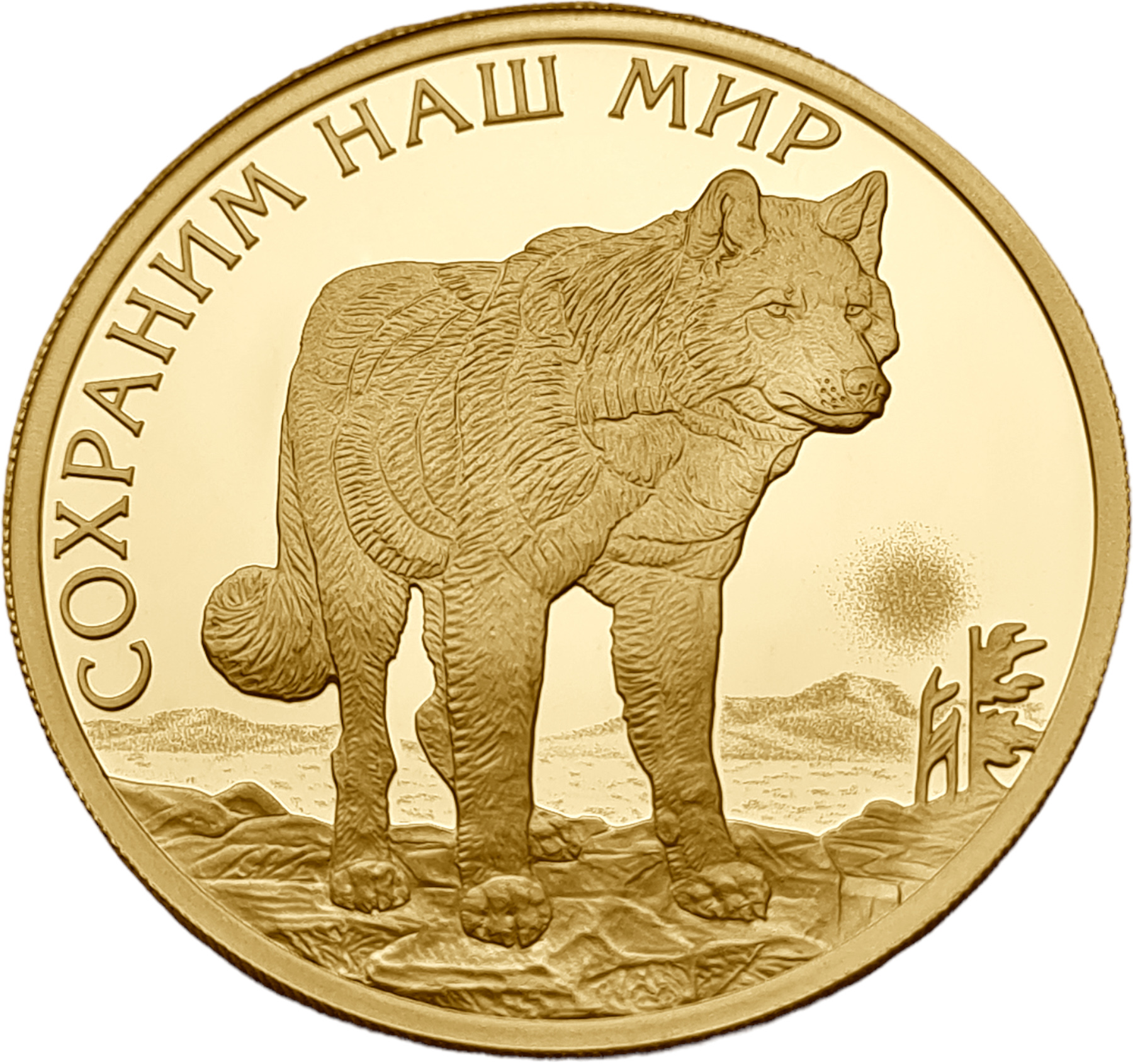 картинка Россия. 100 Рублей 2020г. Золото. 15.72г*0.999 0.5 oz. Полярный Волк! ТИРАЖ 1000 ШТ! от магазина Одежда+