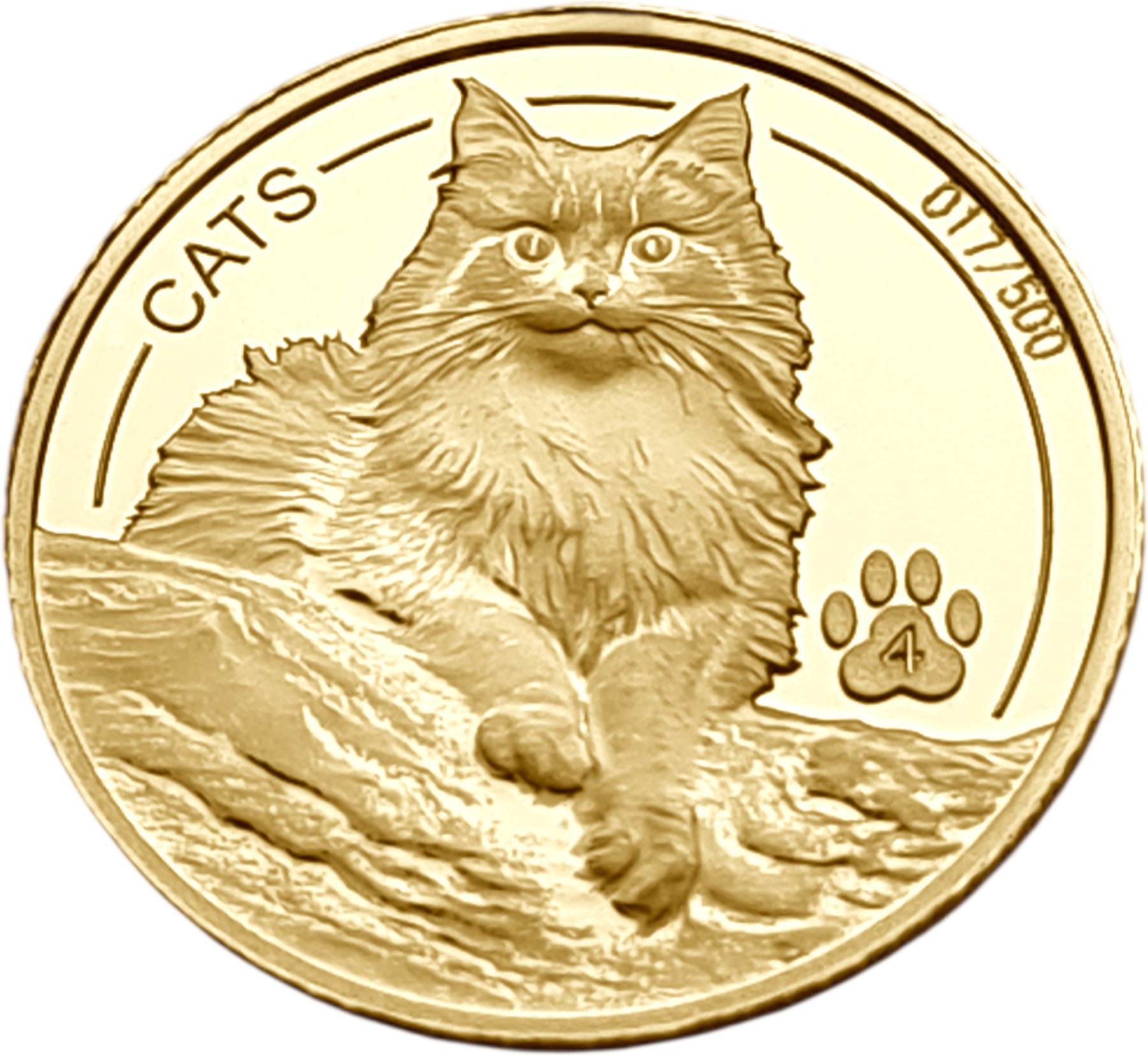 картинка Фиджи. 50 Центов 2025 г. Золото 3.11 г*0.999 0.1 oz. Кошки! Пруф! Тираж 500 Экз! от магазина Одежда+