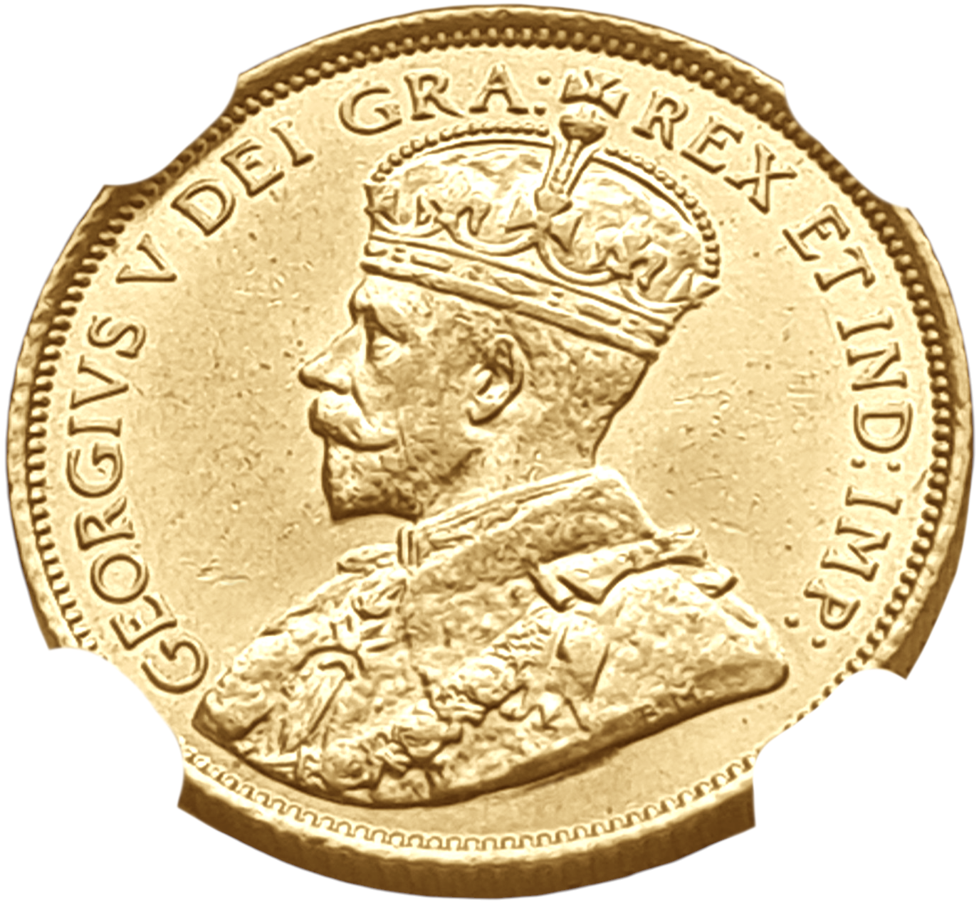 картинка Канада. 5 Долларов 1912 г. Золото. 8.36 г*0.900 0.2419 oz. СЛАБ ННР MS 60! от магазина Одежда+