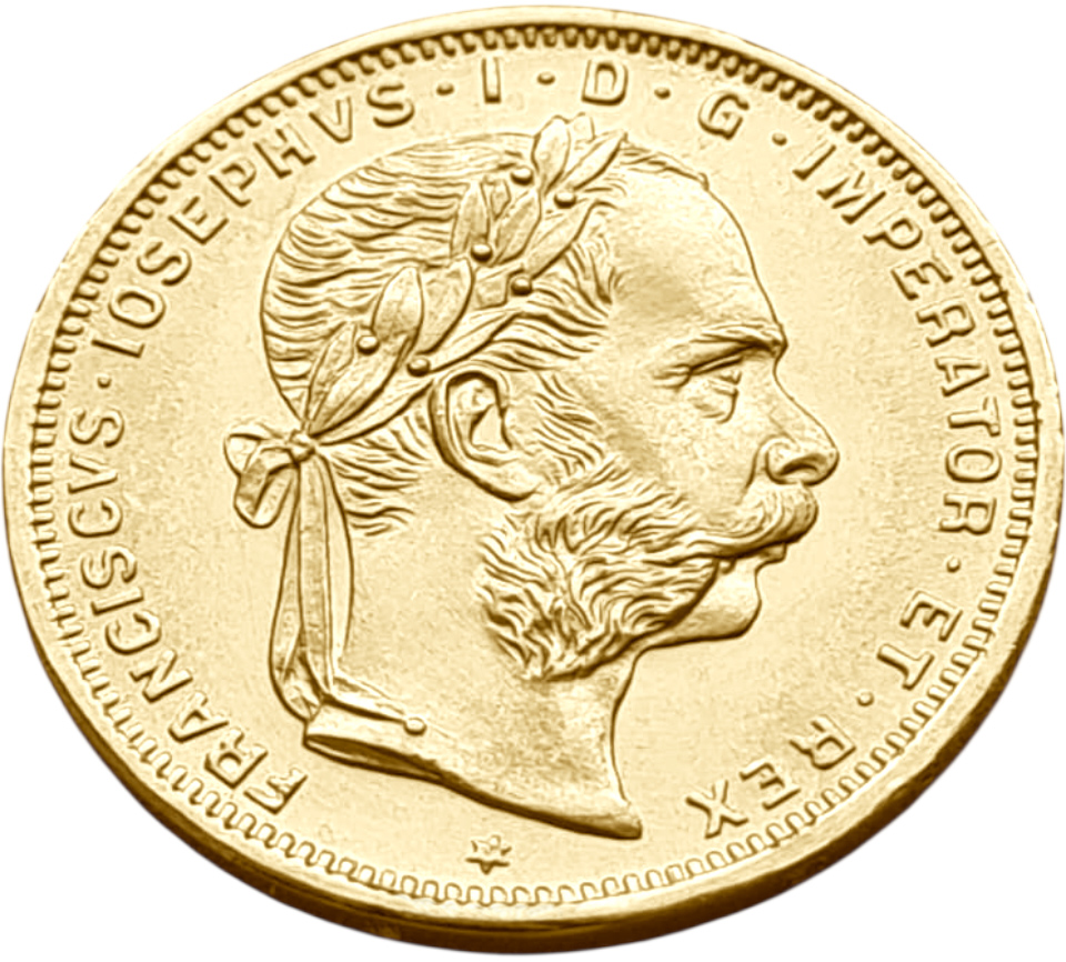 картинка Австрия (Австро-Венгрия). 8 Флоринов/20 Франков 1892 г. Золото. 6.4516 г*0.900 0.1867 oz. от магазина Одежда+