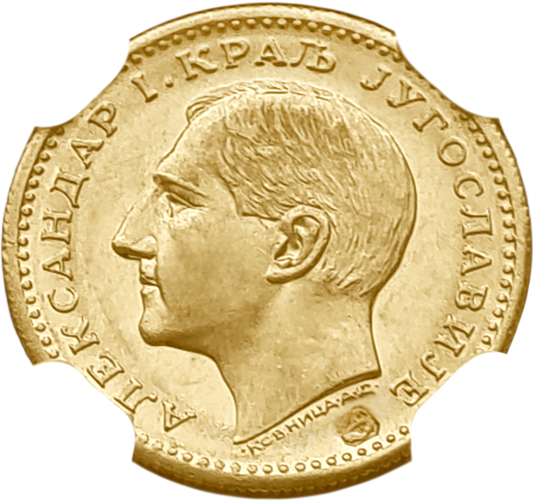 картинка Югославия. 1 Дукат 1931 г. Золото. 3.49 г*0.986 0.1106 oz. СЛАБ NGC AU 58! от магазина Одежда+