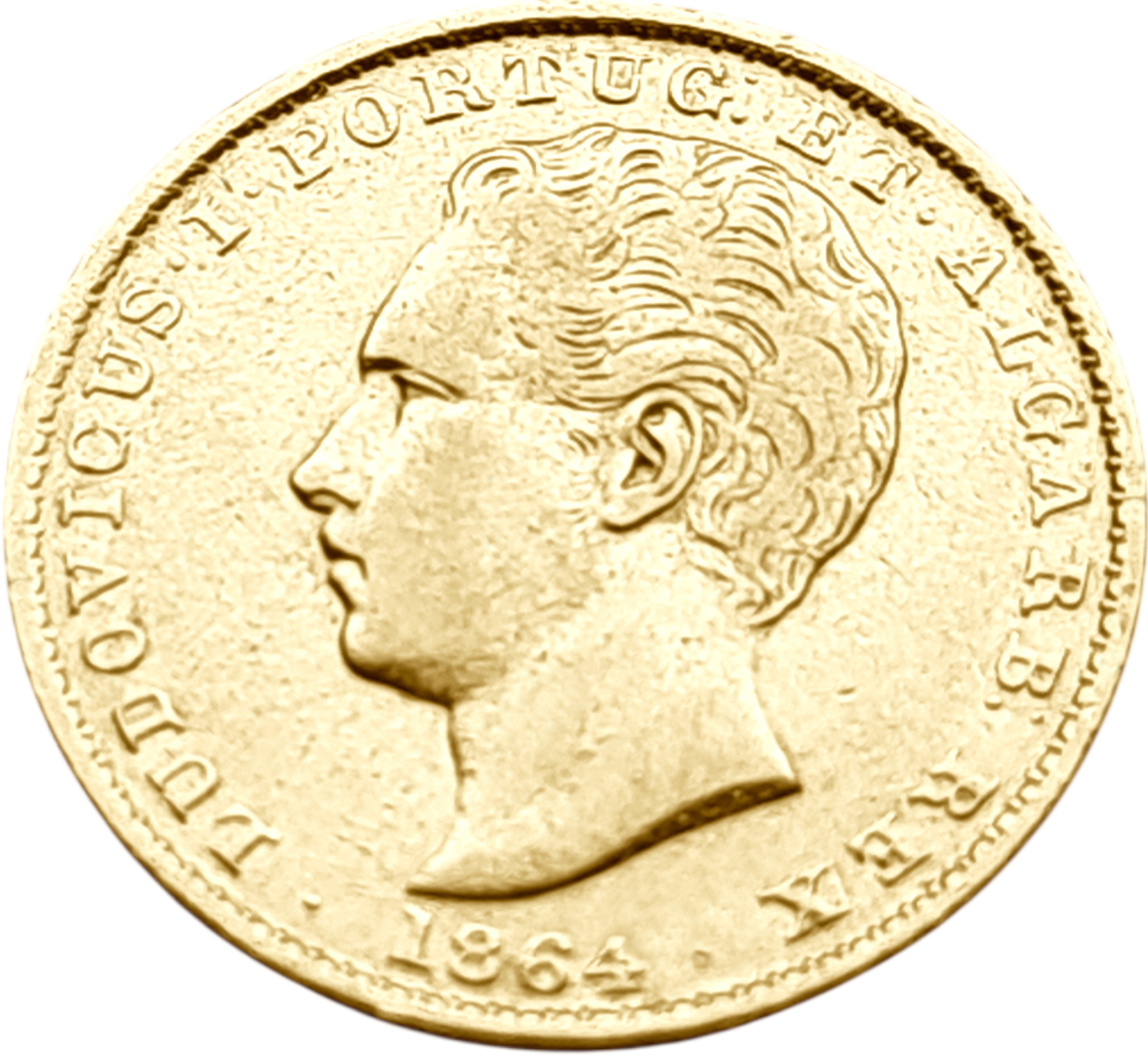 картинка Португалия. 2000 Рейс 1864 г. Золото. 3.547 г*0.917 0.1046 oz. от магазина Одежда+