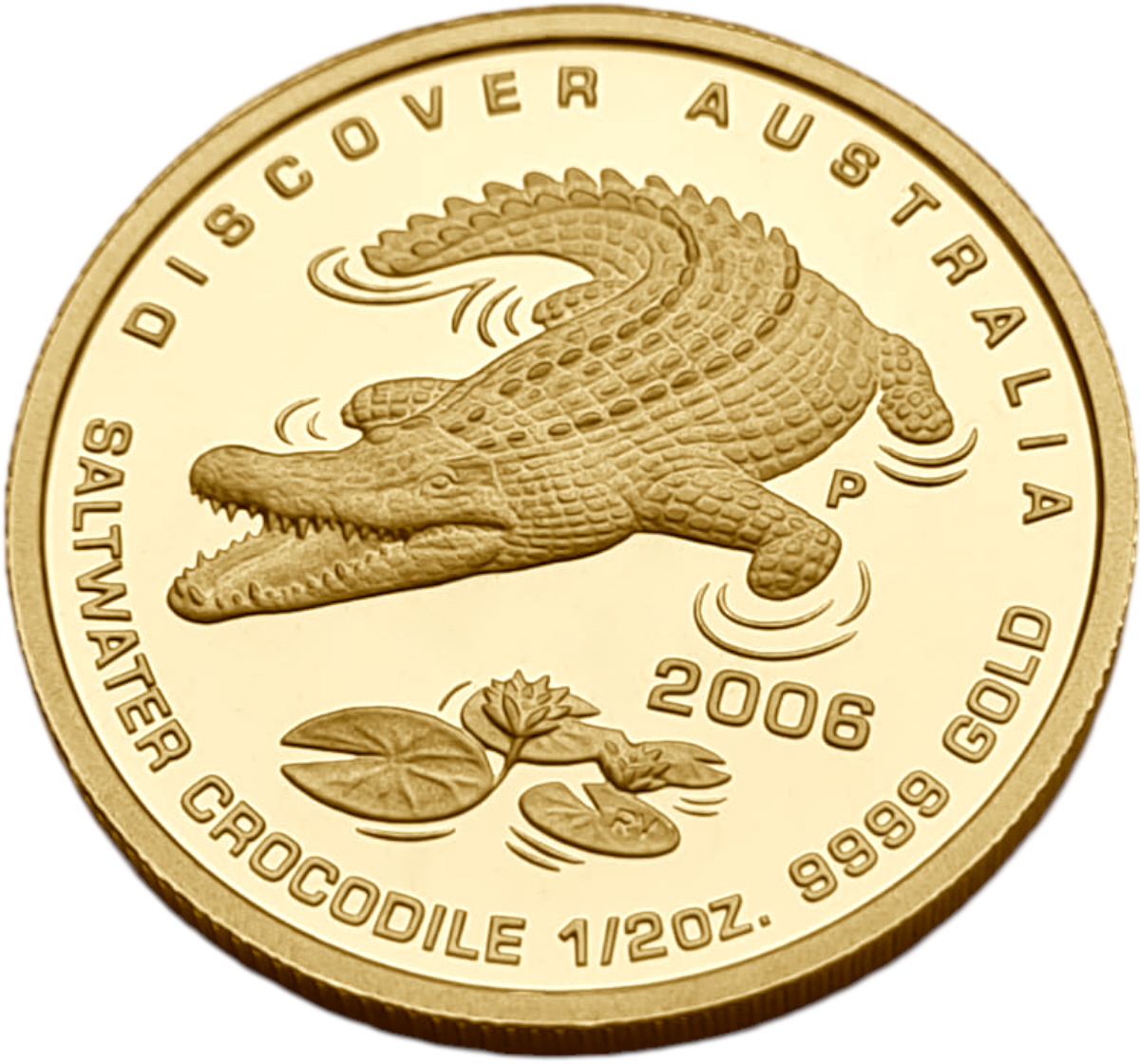 картинка Австралия. 50 Долларов 2006 г. Золото. 15.55 г*0.9999 0.5 oz. Крокодил! ТИРАЖ 588 ЭКЗ! от магазина Одежда+