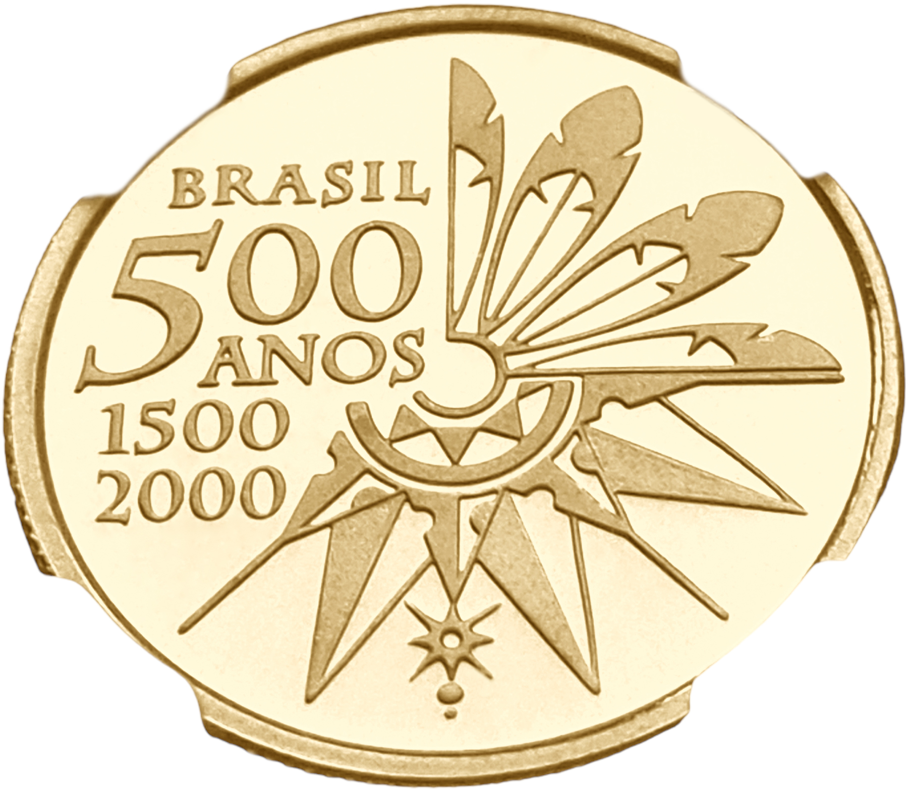 картинка Бразилия. 20 Рейс 2000 г. Золото. 8.0 г*0.900 0.2315 oz. СЛАБ NGC PF 69 ULTRA CAMEO! от магазина Одежда+