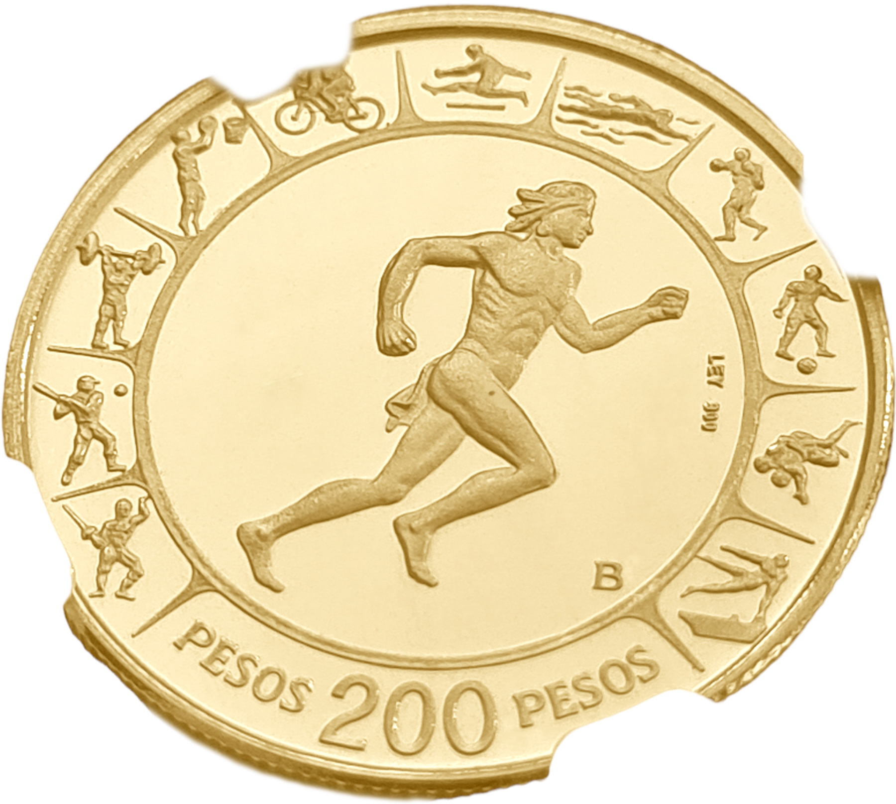 картинка Колумбия. 200 Песо 1971 г. Золото. 8.6 г*0.900 0.2488 oz. СЛАБ NGC PF66 ULTRA CAMEO! от магазина Одежда+