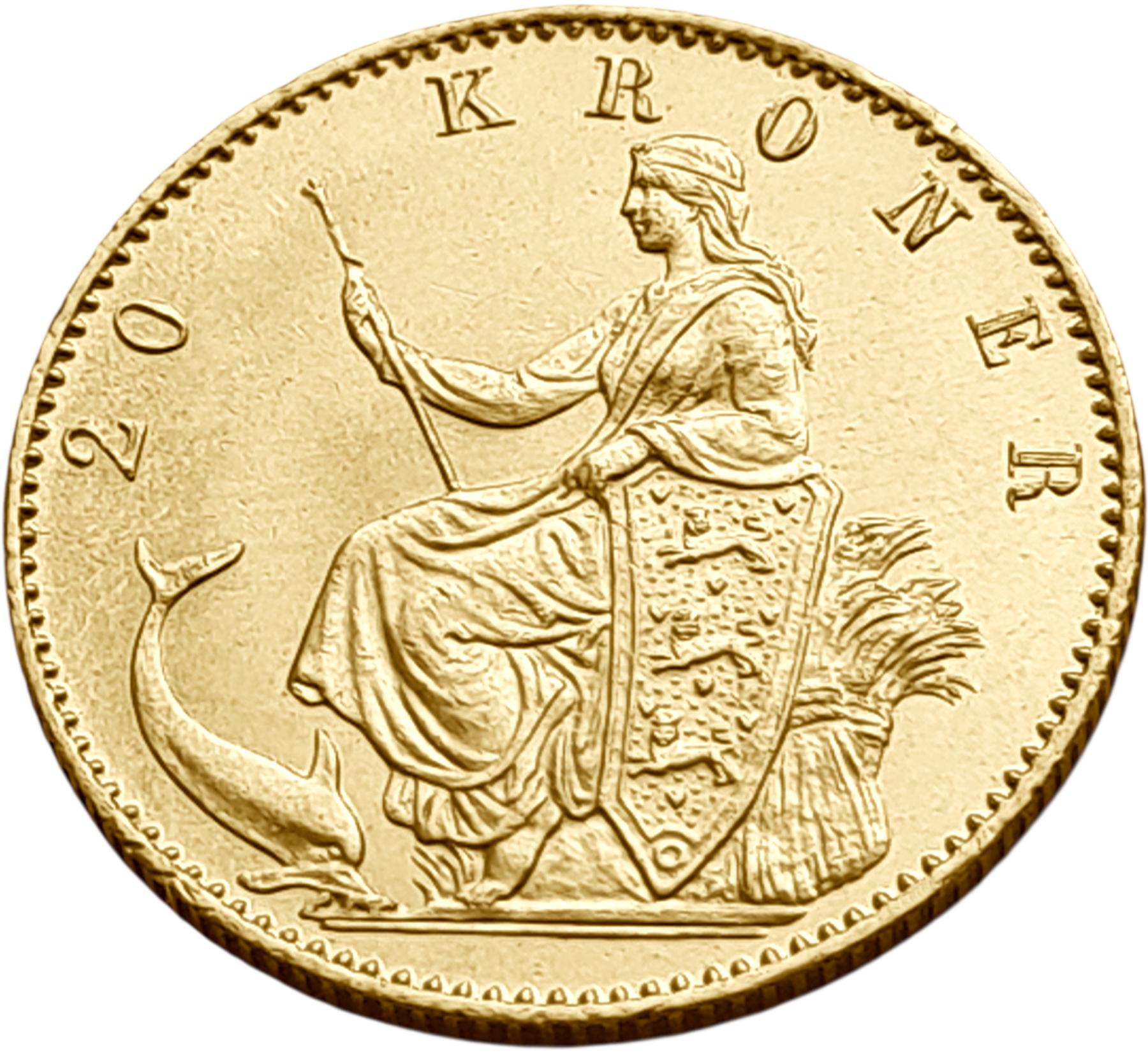 картинка Дания. 20 Крон 1873 г. Золото. 8.9606 г*0.900 0.2593 oz. от магазина Одежда+