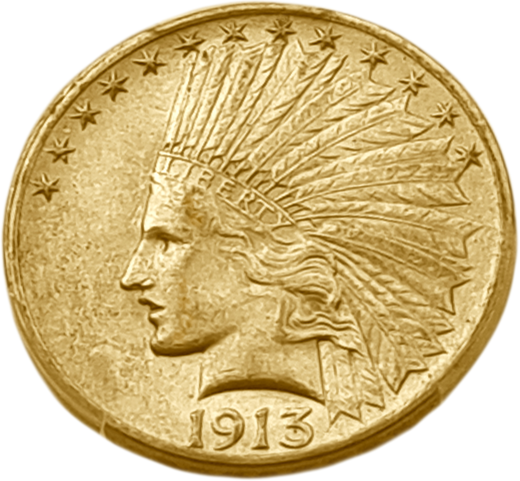 картинка США. 10 Долларов 1913 г. Золото. 16.72 г*0.900 0.4837 oz. СЛАБ PCGS MS 62! от магазина Одежда+