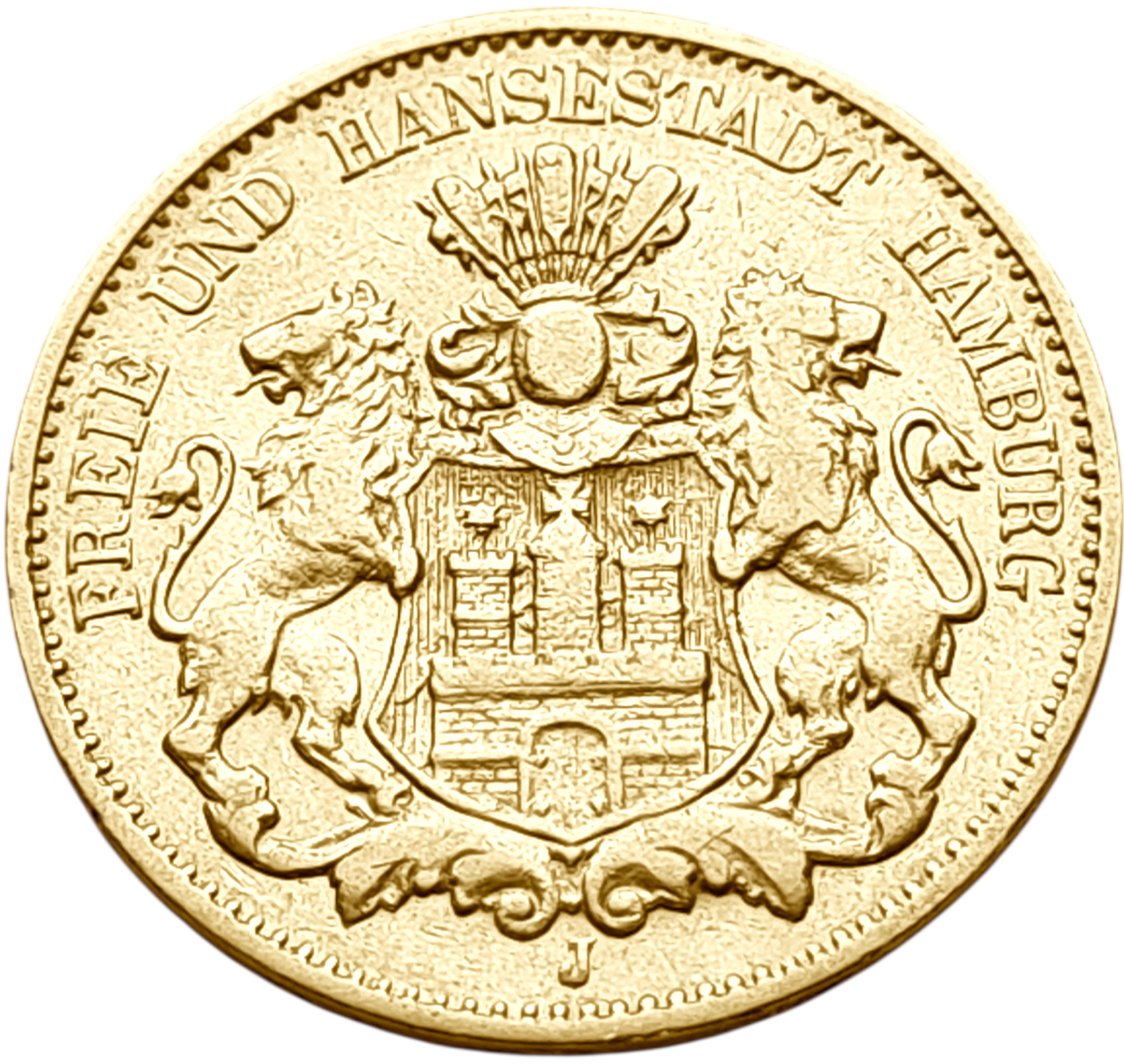 картинка Гамбург. 10 Марок 1875 г. Золото. 3.982 г*0.900 0.1152 oz. от магазина Одежда+