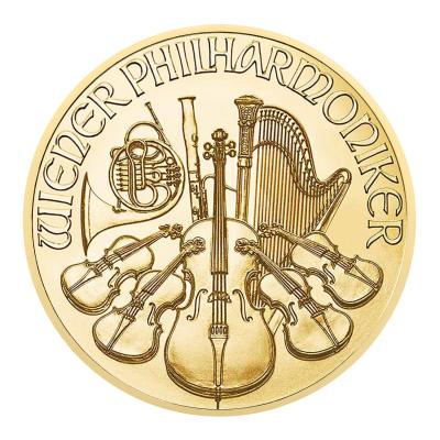 картинка 100 евро. 2015-2025 гг. Венская Филармония. Au 31.1 г. от магазина Одежда+