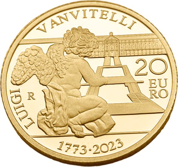 картинка Италия. 20 Евро 2023 г. Золото. 6.45 г*0.900 0.1866 oz. Луиджи Ванвителли! от магазина Одежда+