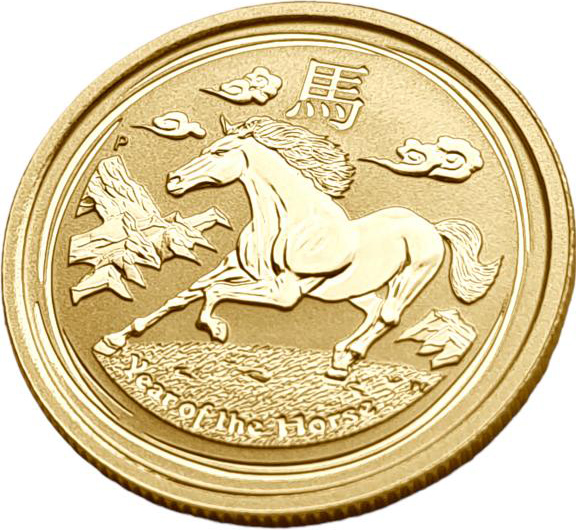 картинка Австралия. 25 Долларов 2014 г. Золото. 7.776 г*0.9999 0.25 oz. Год Лошади! от магазина Одежда+