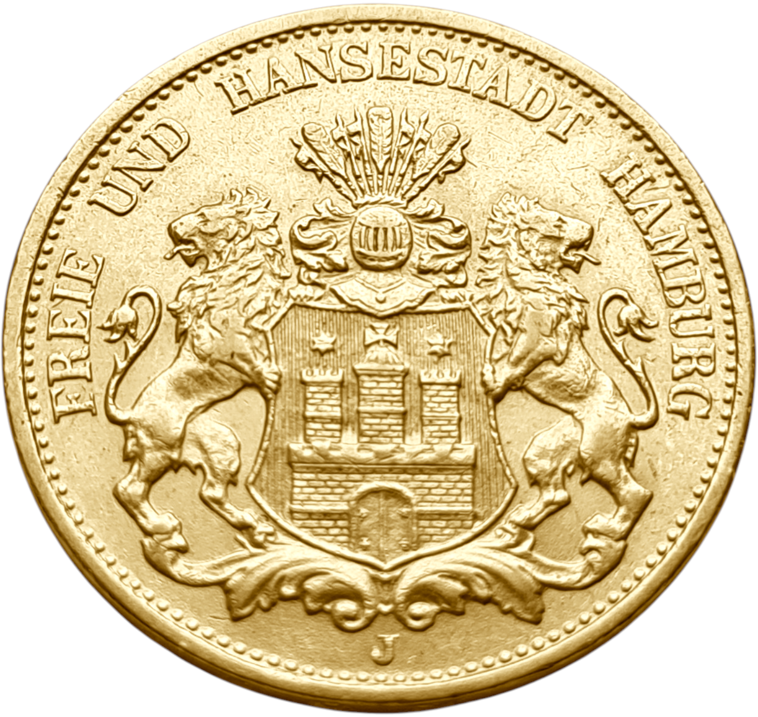 картинка Гамбург. 20 Марок 1899 г. Золото. 7.965 г*0.900 0.2305 oz. от магазина Одежда+