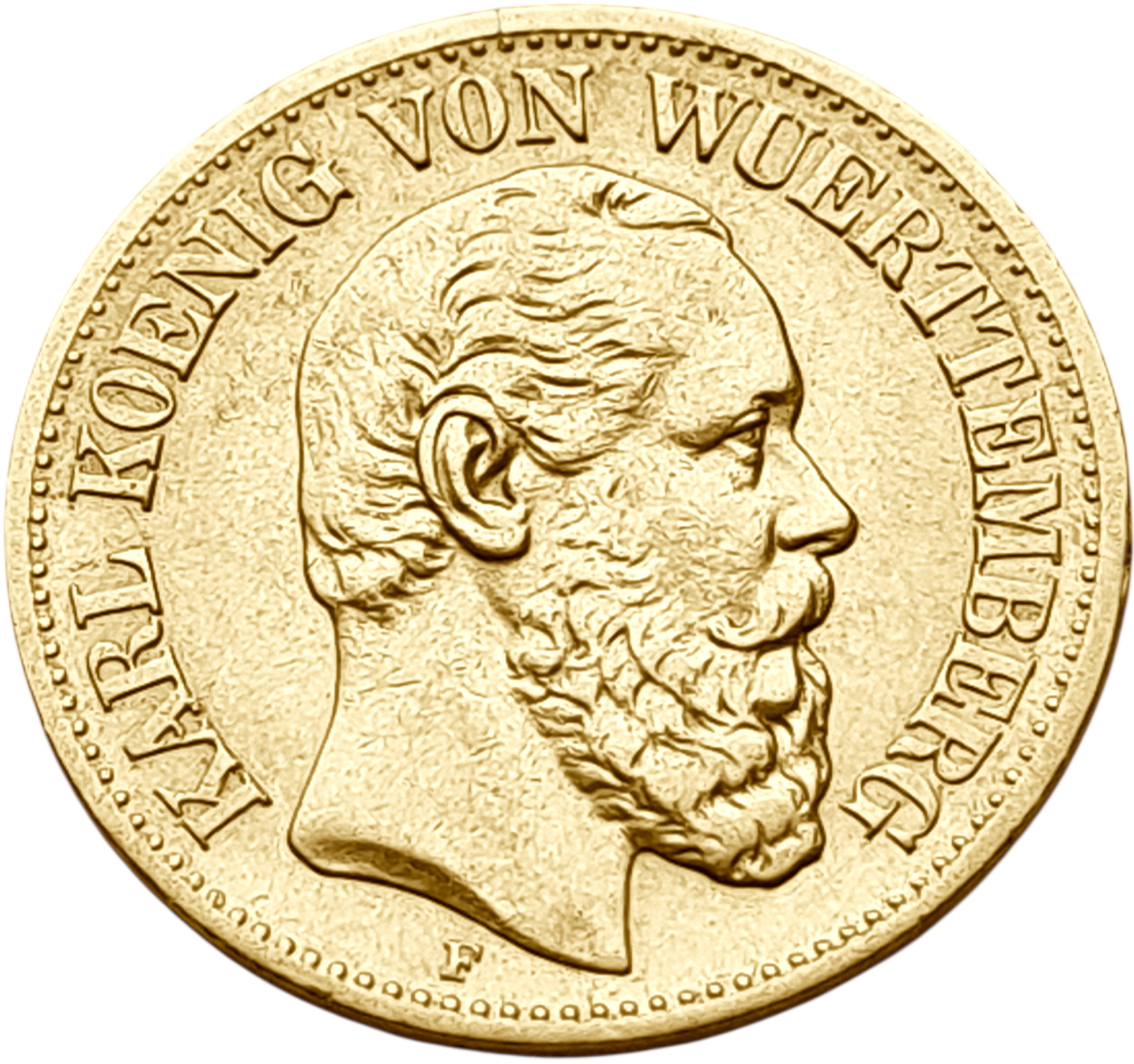 картинка Вюртемберг. 10 Марок 1876 г. Золото. 3.982 г*0.900 0.1152 oz. от магазина Одежда+