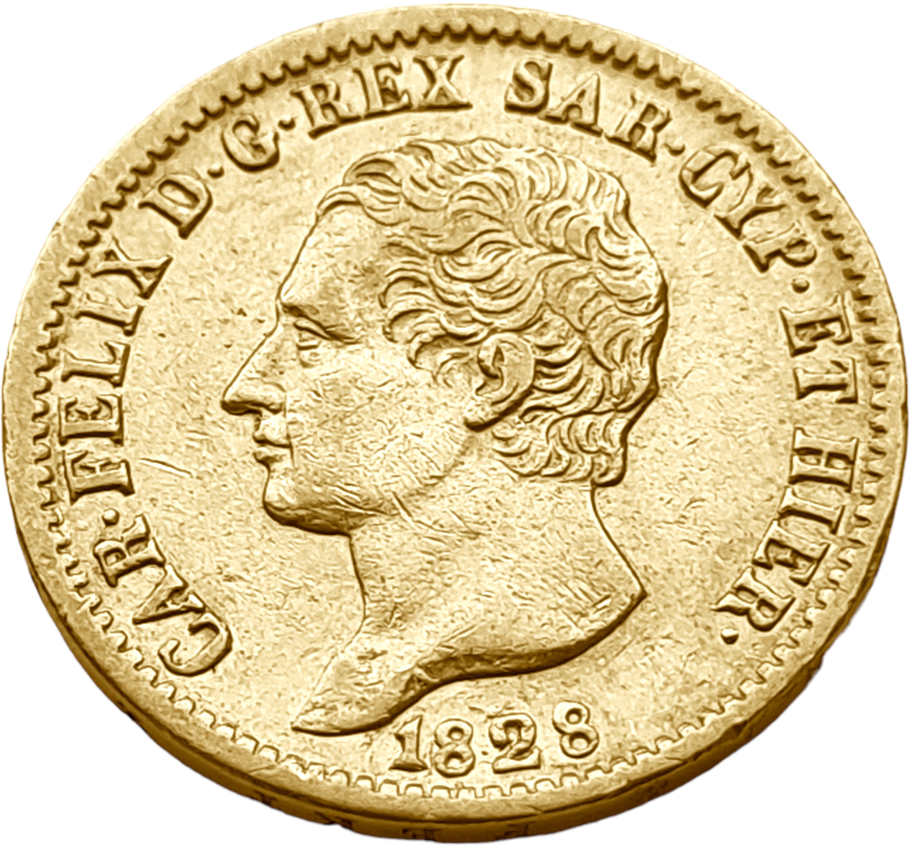 картинка Королевство Сардиния. 20 Лир 1828 г. Золото. 6.45 г*0.900 0.1866 oz. от магазина Одежда+