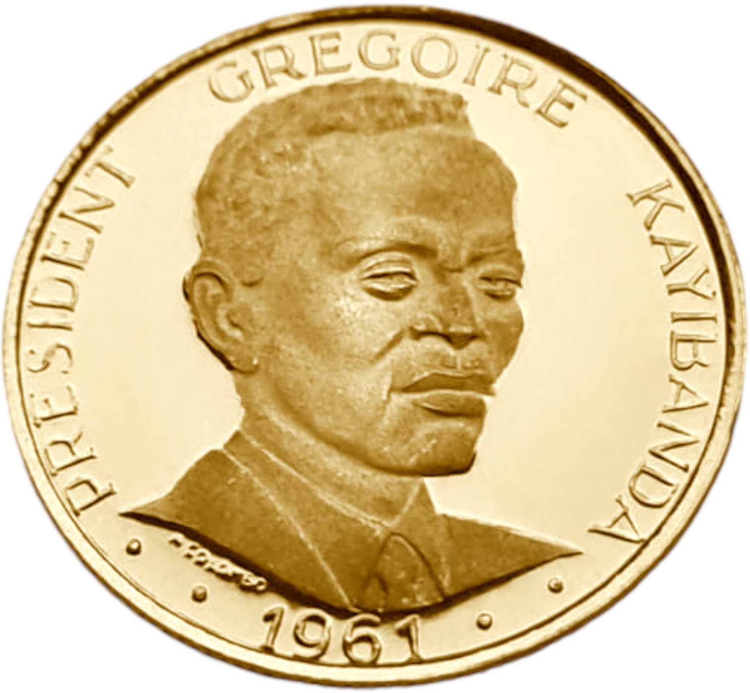 картинка Руанда. 10 Франков 1965 г. Золото. 3.0 г*0.900 0.0868 oz. от магазина Одежда+