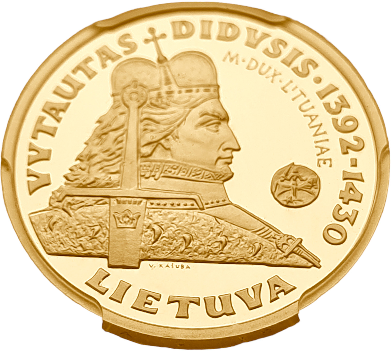 картинка Литва. 100 Литов 2000 г. Золото. 7.78 г*0.999 0.25 oz. Князь Витовт! СЛАБ PCGS PR 67 DCAM! от магазина Одежда+