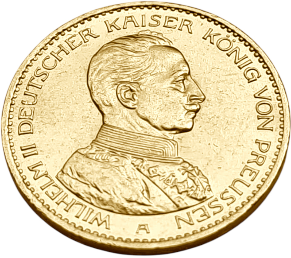 картинка Пруссия. 20 Марок 1914 г. Золото. 7.965 г*0.900 0.2305 oz. от магазина Одежда+