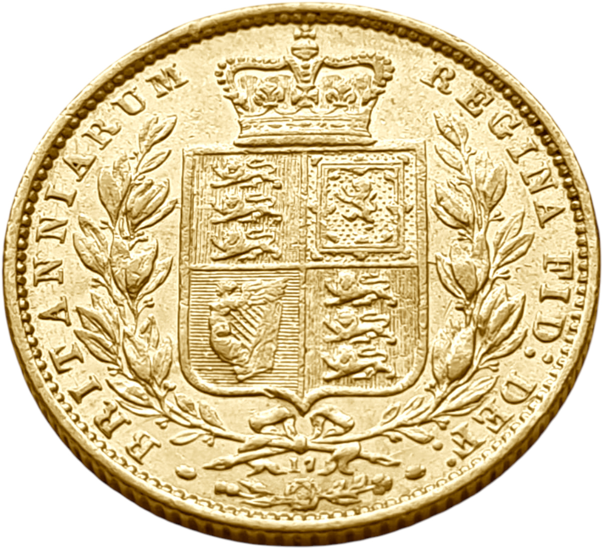 картинка Великобритания. 1 Соверен 1873 г. Золото. 7.99 г*0.917 0.2355 oz. от магазина Одежда+