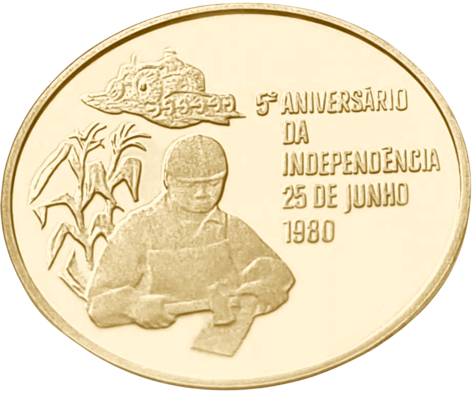 картинка Мозамбик. 5000 Метика 1980 г. Золото 17.279 г*0.900 0.5 oz. СЛАБ PCGS PR69DCAM! от магазина Одежда+