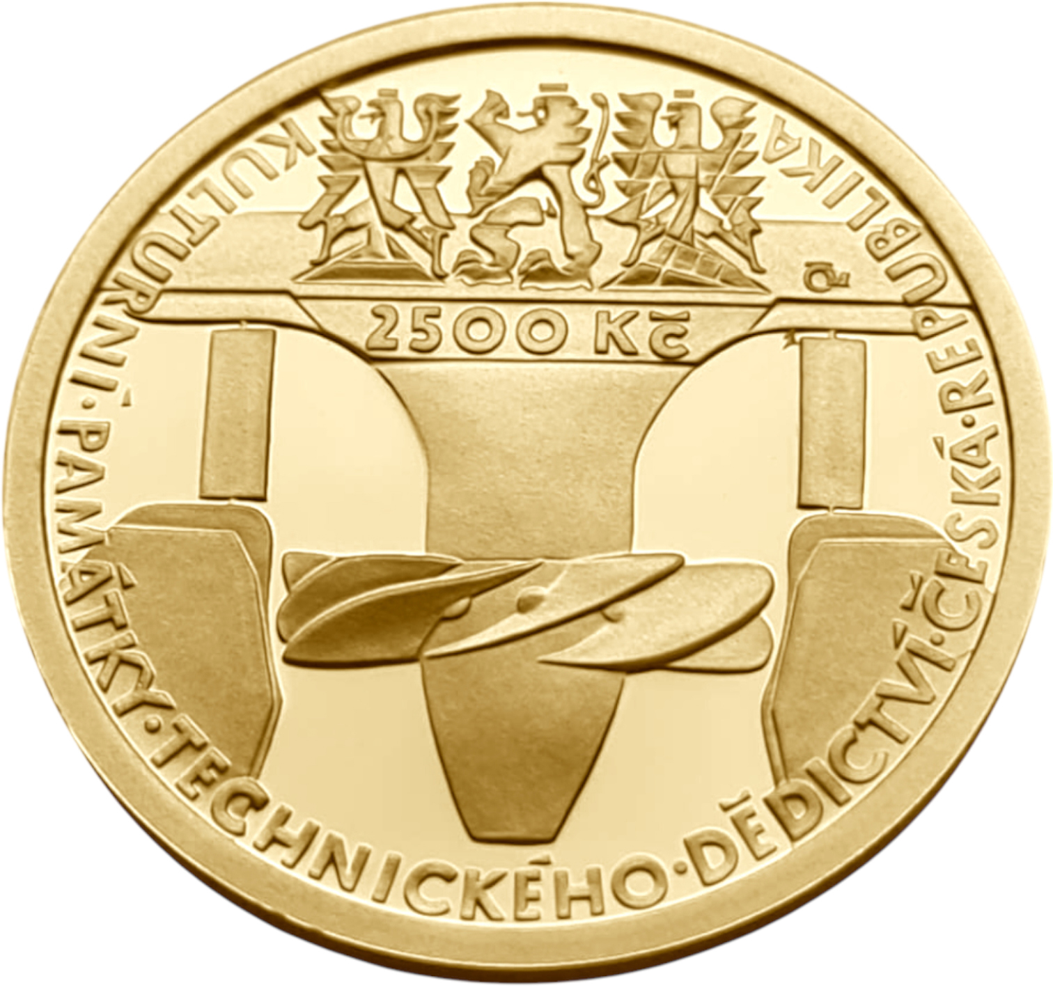 картинка Чехия. 2500 Крон 2009 г. Золото. 7.78г*0.9999 0.25 oz. Индустриальное Наследие! Шлюз на Эльбе! от магазина Одежда+