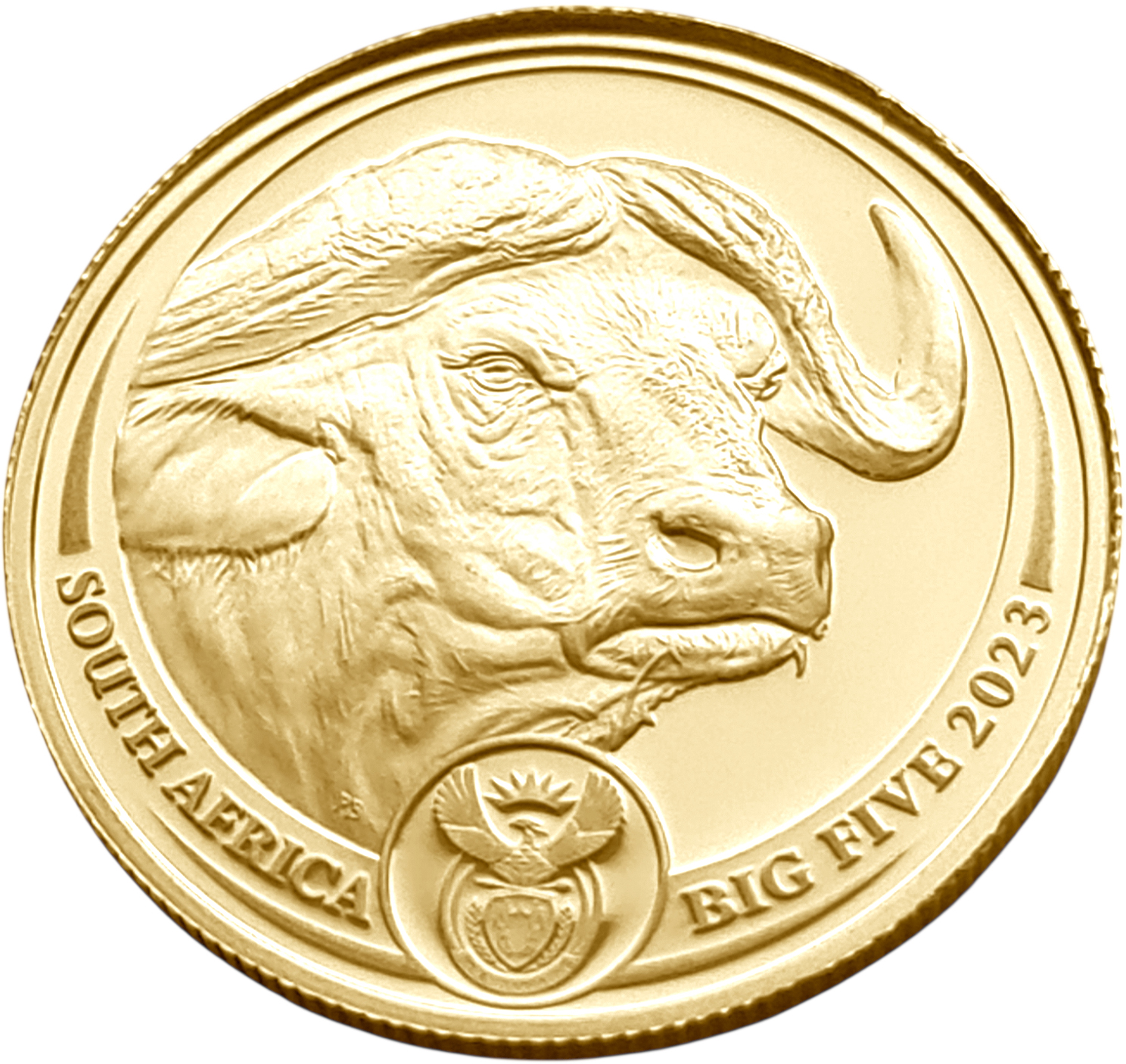 картинка ЮАР. 50 Рандов 2023г. Золото. 7.78г*0.9999 0.25 oz. Большая Пятерка II. Буйвол! Коробка, Сертификат! от магазина Одежда+