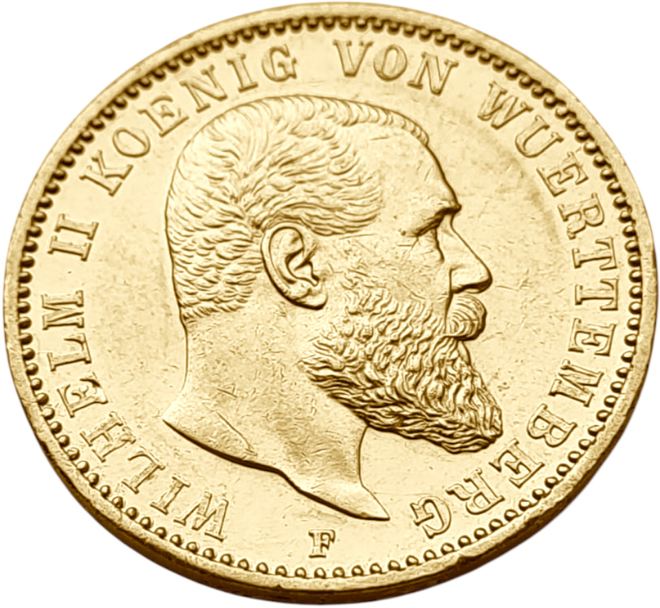 картинка Вюртемберг. 20 Марок 1898 г. Золото. 7.965 г*0.900 0.2305 oz. от магазина Одежда+