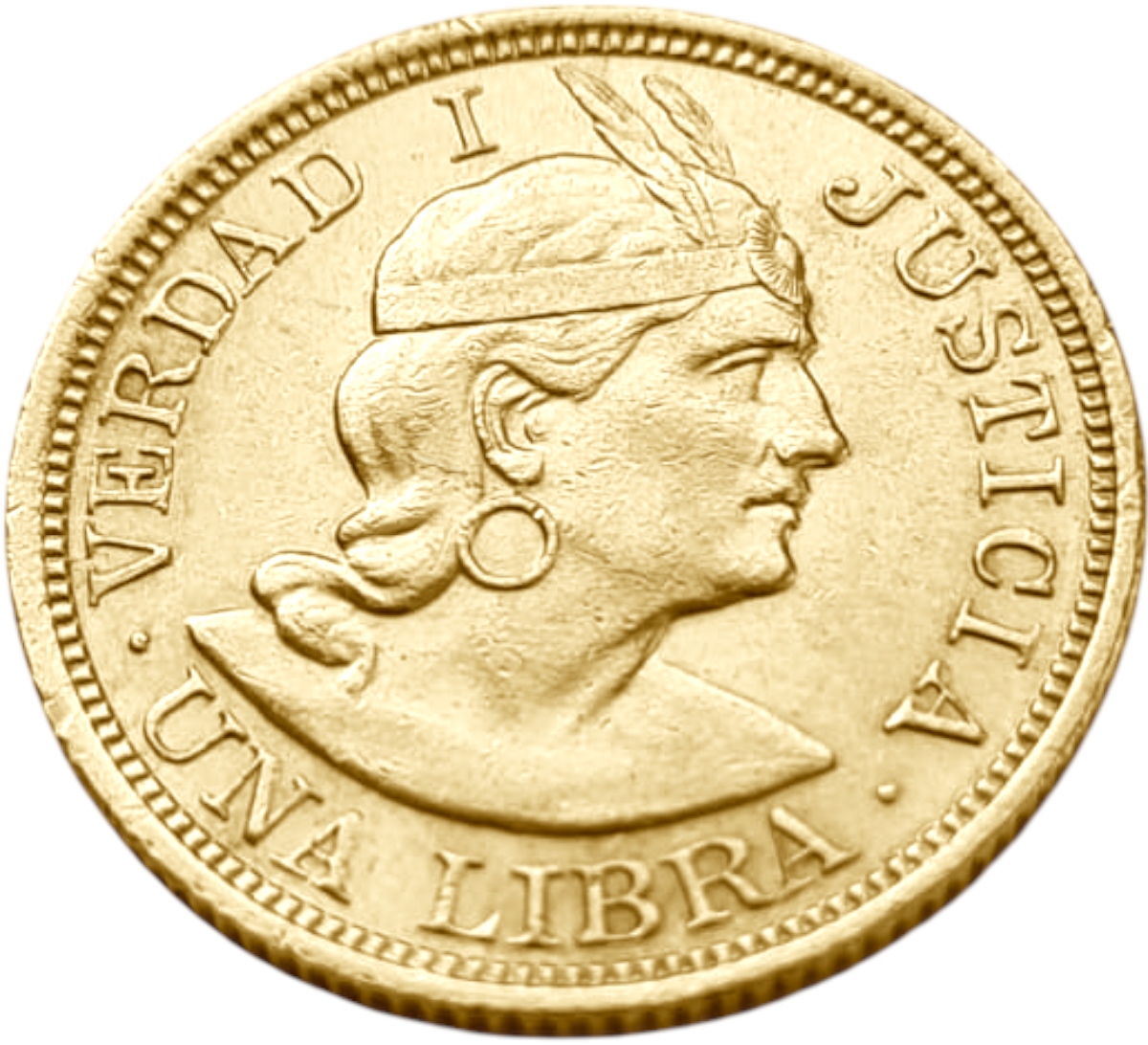 картинка Перу. 1 Либра 1918 г. Золото. 7.9881 г*0.9167 0.2354 oz. от магазина Одежда+