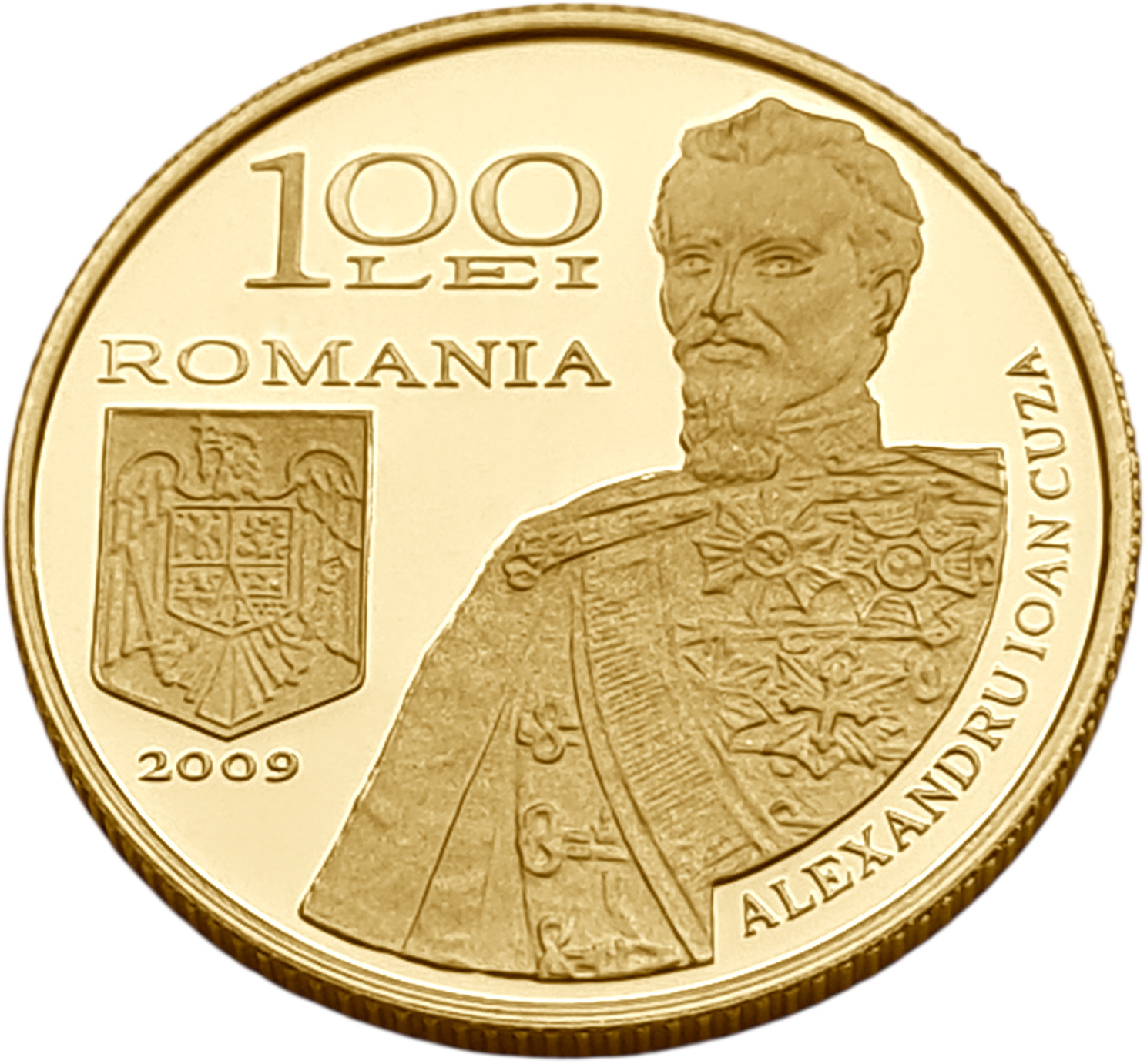 картинка Румыния. 100 Леев 2009 г. Золото. 6.452 г*0.999 0.2072 oz. Тираж 250 ЭКЗ! от магазина Одежда+
