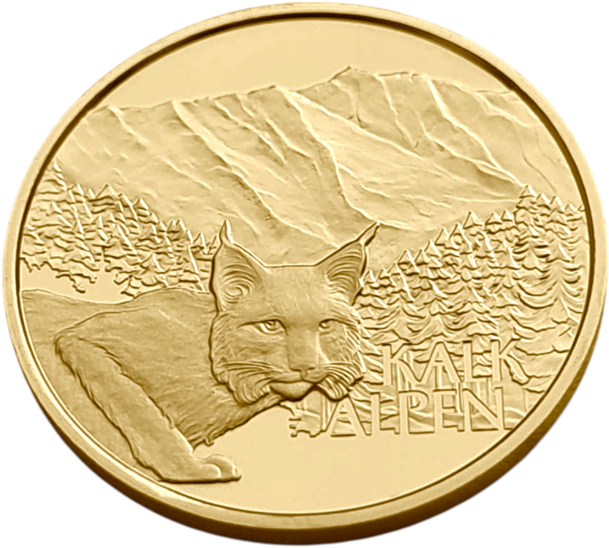 картинка Австрия. 50 Евро 2021 г. Золото. 7.89 г*0.986 0.25 oz. Рысь! Альпийские Леса! от магазина Одежда+