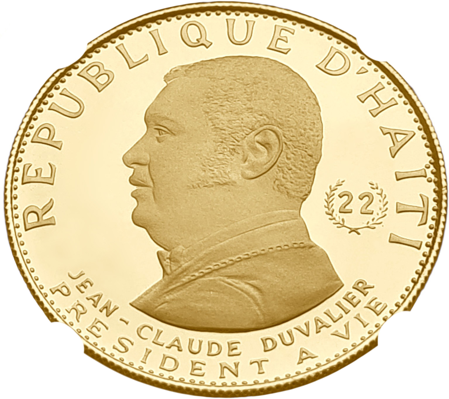 картинка Гаити. 1000 Гурдов 1973 г. Золото. 13.0 г*0.900 0.3762 oz. СЛАБ NGC PF 68 ULTRA CAMEO! от магазина Одежда+