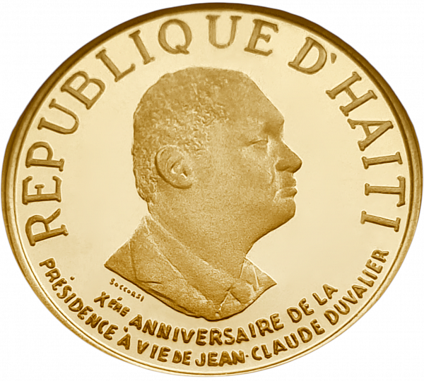 картинка Гаити. 500 Гурдов 1981 г. Золото. 7.0 г*0.900 0.2025 oz. СЛАБ NGC PF 67 ULTRA CAMEO! от магазина Одежда+ 2