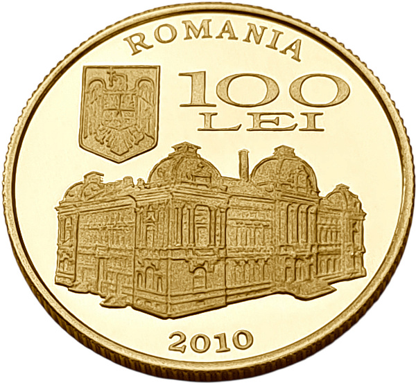 картинка Румыния. 100 Леев 2010 г. Золото. 6.45 г*0.900 0.1866 oz. Евгений Карада! ТИРАЖ 500 ЭКЗ! от магазина Одежда+ 2