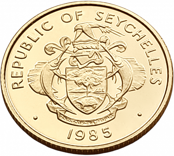 картинка Сейшельские Острова. 500 Рупий 1985 г. Золото. 7.13 г*0.900 0.2063 oz. ТИРАЖ 500 ЭКЗ! от магазина Одежда+ 2