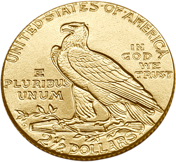 картинка США. 2 1/2 Доллара 1925 г. Золото. 4.18 г*0.900 0.121 oz. (D). от магазина Одежда+ 2