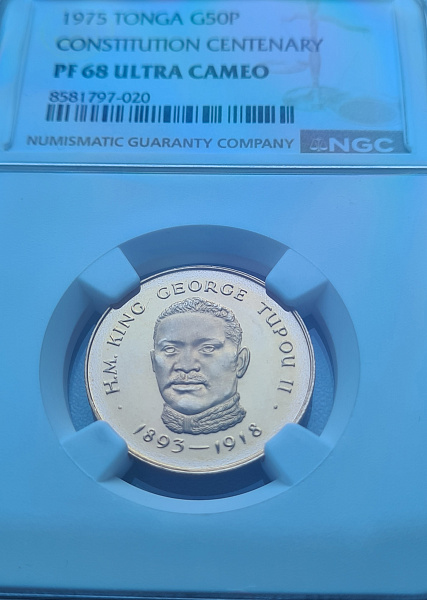 картинка Тонга. 50 Паанга 1975г. Золото. 10 г*0.917 0.2948 oz. 105 ЭКЗ! СЛАБ NGC PF 68 ULTRA CAMEO! от магазина Одежда+ 3