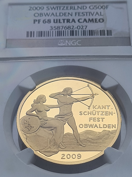 картинка Швейцария. 500 Франков 2009г. Золото. 19.59 г*0.9999 0.6297 oz. ТИРАЖ 175 ШТ! СЛАБ NGC PF 68 ULTRA CAMEO! от магазина Одежда+ 3
