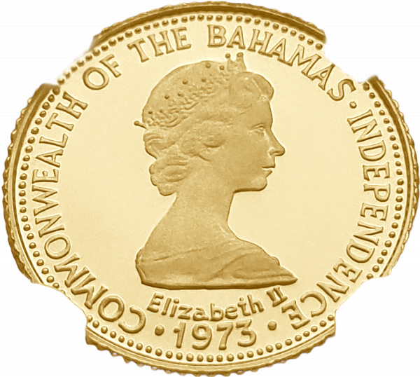 картинка Багамы. 50 Долларов 1975 г. Золото. 2.73 г*0.917 0.0805 oz. СЛАБ NGC PF 69 ULTRA CAMEO! от магазина Одежда+ 2