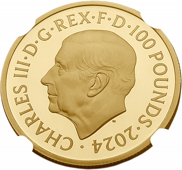 картинка Великобритания. 100 Фунтов 2024г. Золото 31.21 г*0.9999 1.0033 oz. Пруф! СЛАБ NGC PF 70 ULTRA CAMEO! Год Дракона! от магазина Одежда+ 2