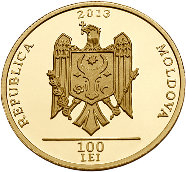 картинка Молдавия. 100 Леев 2013г. Золото. 7.8 г*0.9999 0.2507 oz. Пруф! ТИРАЖ 1000 ШТ! Сертификат! от магазина Одежда+ 2