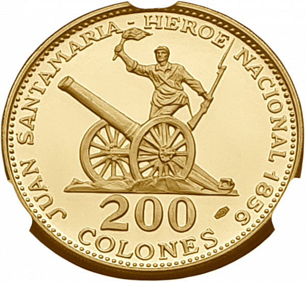 картинка Коста-Рика. 200 Колон 1970г. Золото. 29.8 г*0.900 0.8623 oz. Сантамария! СЛАБ CPRC PF 67 ULTRA CAMEO! от магазина Одежда+