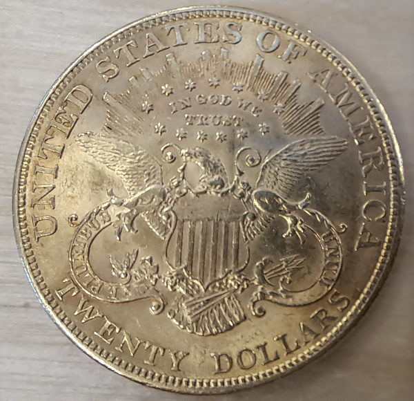 картинка 20 долларов. США. Голова свободы. Au 30.09 г. от магазина Одежда+ 7