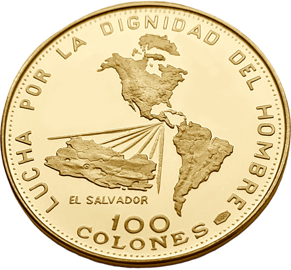 картинка Сальвадор. 100 Колон 1971 г. Золото. 11.8 г*0.900 0.3414 oz. СЛАБ NGC PF 68 ULTRA CAMEO! от магазина Одежда+