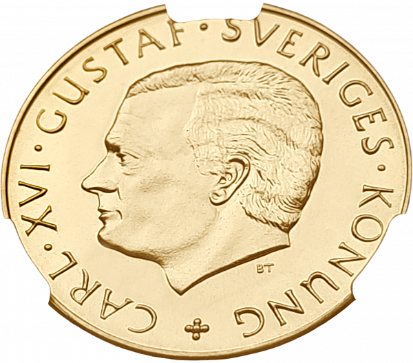 картинка Швеция. 1000 Крон 1988 г. Золото. 5.8 г*0.900 0.1678 oz. 350-летие Шведской Колонии в Америке! СЛАБ CPRC MS 68! от магазина Одежда+ 2
