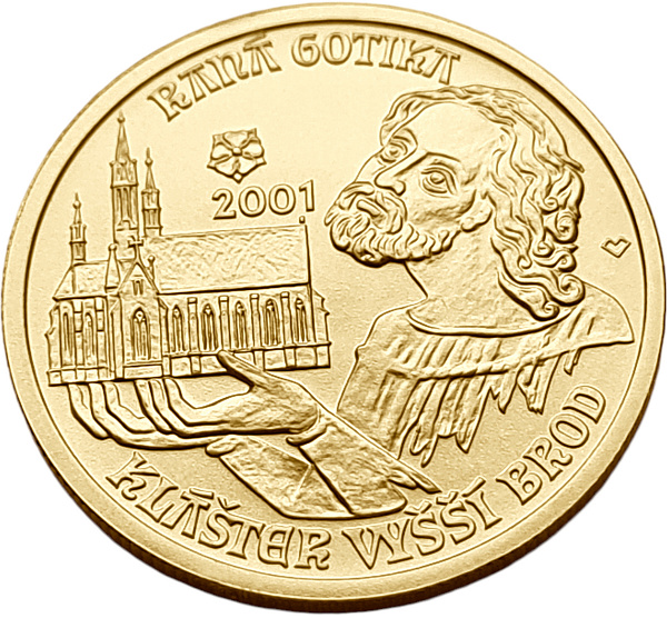 картинка Чехия. 2000 Крон 2001 г. Золото 6.22 г*0.9999 0.2 oz. Десять Веков Архитектуры! Готика! от магазина Одежда+